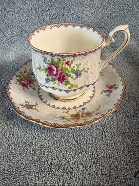 Vintage Royal Albert Petit Pointe Tea Cup and Saucer